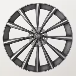a wheel from a car tire in black and white