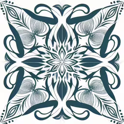a circular element with leaves and butterflies,a very nice patterned design made up of different shapes