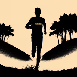 an image of a person running on a hill