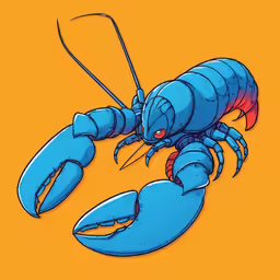a drawing of a crab with a red nose
