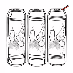 the design for two soda cans with apples in them