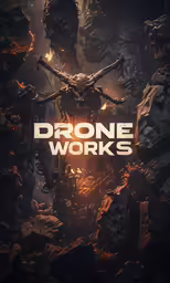 a poster of a giant creature with two swords