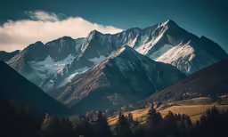 mountains with snow on top in the distance