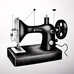 an old black sewing machine sitting on top of a table