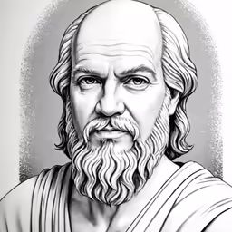 a pencil drawing of a man with beard and long hair