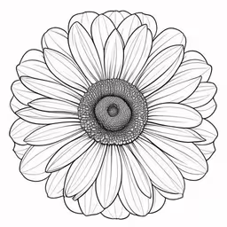 a drawing of a flower on a white background,the drawing shows the white flower, with petals in it