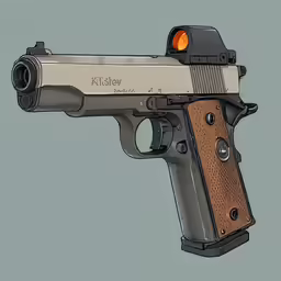 this is a hand drawn drawing of a custom build desert guard revolver