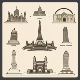 a bunch of pictures depicting the various states of architecture,a poster with some different architecture around the world