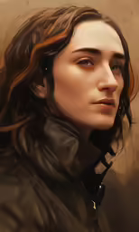 the portrait of a woman in a black coat