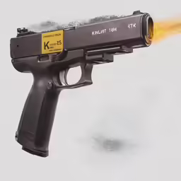 the m19 rifle has an orange - colored light