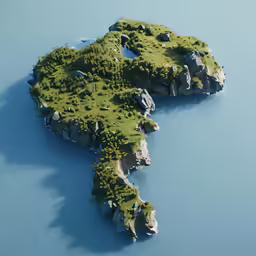 a map with two islands and rocks on the water