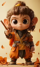 a troll like action figure holding a small sword