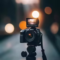 the camera is taking pictures of light