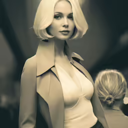 a blonde woman is in a show