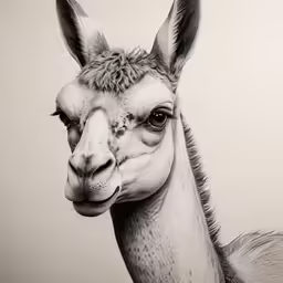 a black and white photo of a lama with wrinkles