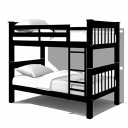 a bunk bed is shown in black and white