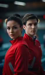 two people are posing for the camera in uniform