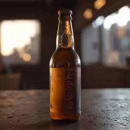 a bottle that is sitting on a table