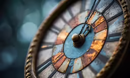 an old clock has several faces and hands