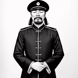 a man with a beard in military uniform