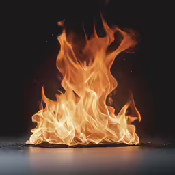 some fire and water are seen in this photograph