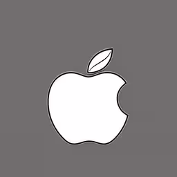 the apple logo, with a leaf,a apple logo on a gray background