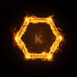 a large hexagon that appears to be flying in fire