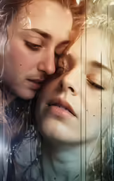 two people, one man and the other woman, are shown through window bars