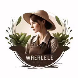 a woman wearing a hat with a label for wreele boutique