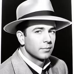 a man wearing a fedora and a suit and tie