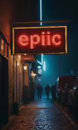 a sign for a restaurant that reads epic