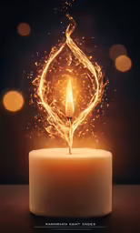 the candle has a twisted wire as the flames