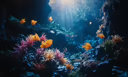 a field with flowers on the ground and some water in it