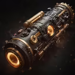an old telescope is lit up with its gears