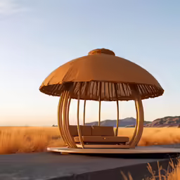 there is a seating area inside a metal container