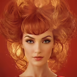 a very pretty redhead girl with large curls