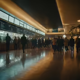 a large crowd of people waiting at a terminal