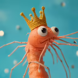 the large toy has a crown on top of it
