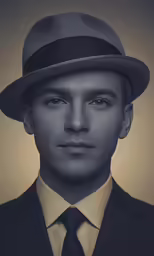 a close up of a man in a suit and tie