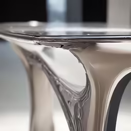a close up view of a white bench that has a marble top