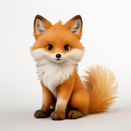 a stuffed fox is shown with big eyes