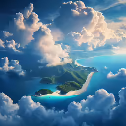 the clouds are flying over a body of water