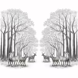 a pair of images showing deer in the woods