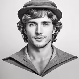 a man wearing a hat and a polo shirt