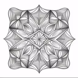 a white drawing with lines, and shapes that look like leaves,a black and white image of an abstract design