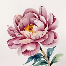 a beautiful flower with pink petals on it,an illustration of the flower watercolor painting