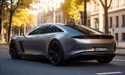 the concept sports car in motion along a street