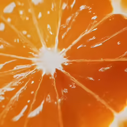 an orange sliced up showing the inside of the citrus