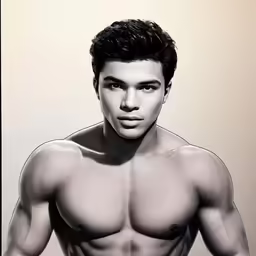 a man with his shirt off and without a shirt