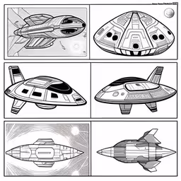 a space ship with various details of it